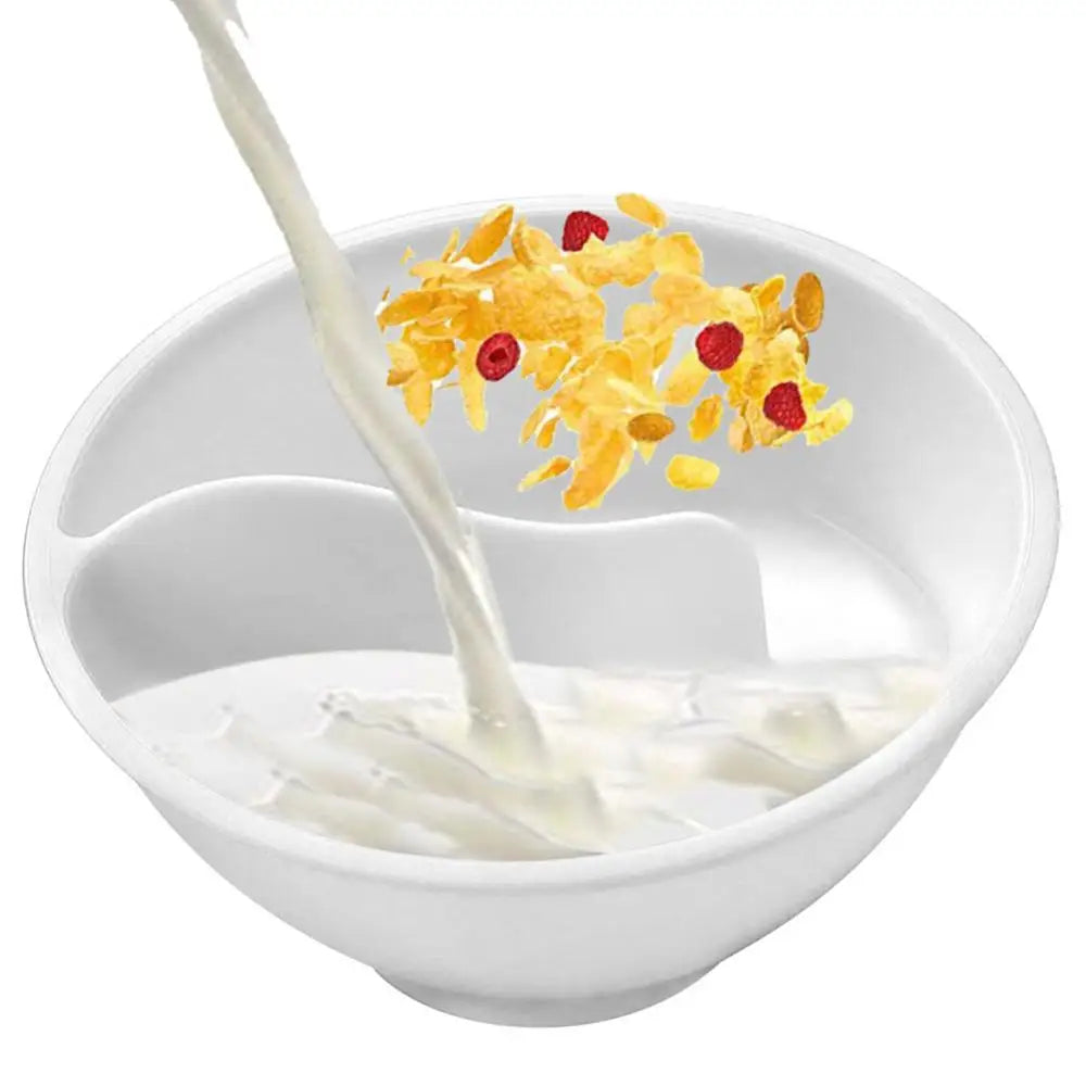 Practical Cereal Bowl with Dry Wet Separation Cereal Bowl One Person To Eat Breakfast Utensils Household Plates Separation Bowl Peaceful Pleasures Health and Wellness
