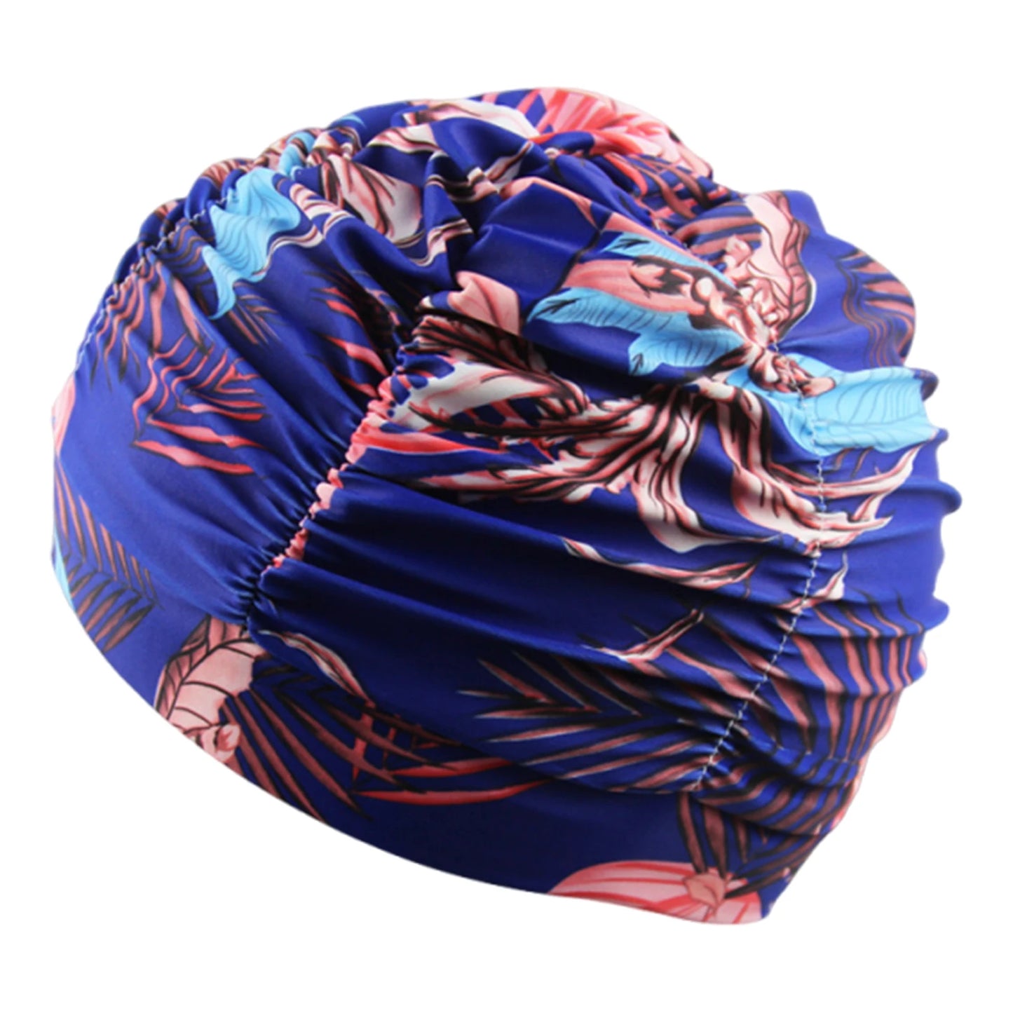 Printed Fabric Swim Cap Breathable Oversized Swimming Cap Lightweight Ear Protection Bathing Caps Diving Swimming Equipment Peaceful Pleasures Health and Wellness C