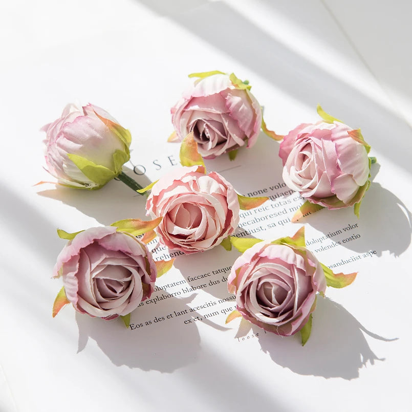 Bulk Silk Artificial Rose Heads 50/100pcs – Wedding & DIY Décor