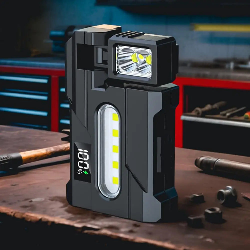 USB Rechargeable Flashlight Work Light – 7 Modes, Warning Strobe