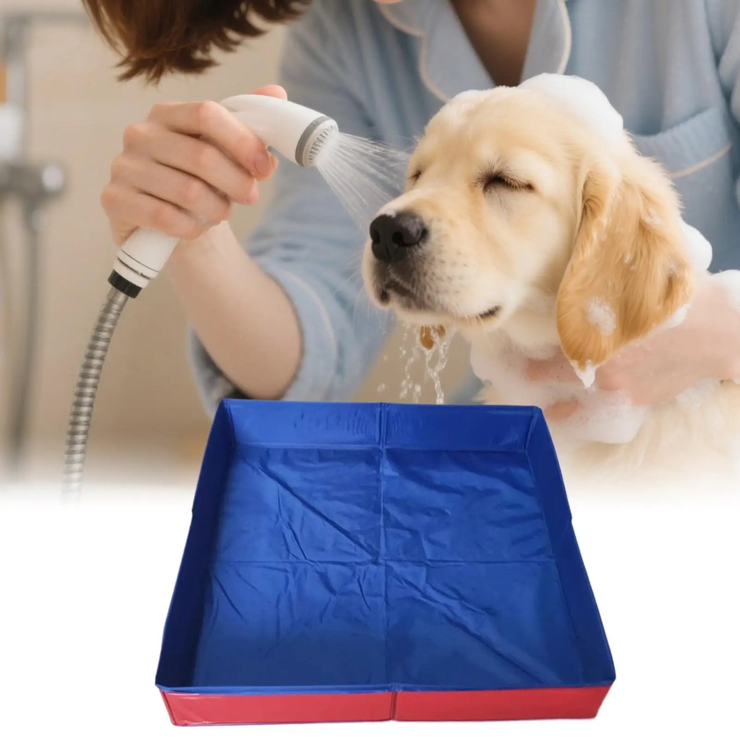 Foldable PVC Pet Pool – Anti-Slip Dog & Cat Bathing Tub