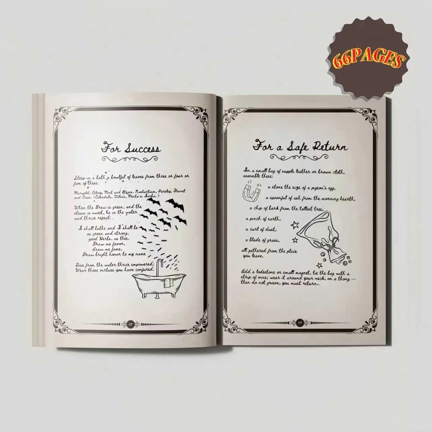 Witchcraft Spell Book Vintage Leather Look with Customizable Cover for Halloween Cosplay and RPG Blank Pages Peaceful Pleasures Health and Wellness
