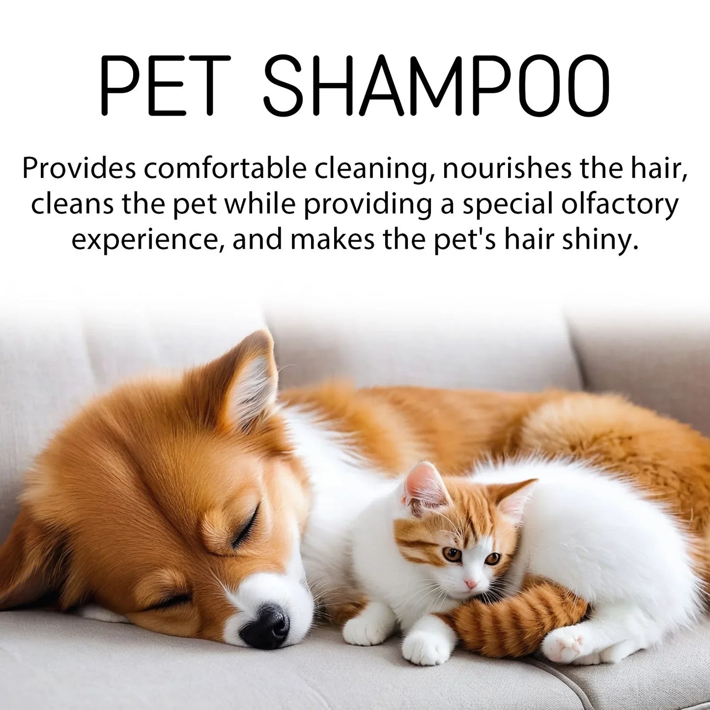 Pet Shampoo Cats and Dogs Gentle Cleansing Natural Formula Smooth Non Tangling Fur Fragrance Moisturizing Pet Grooming Supplies Peaceful Pleasures Health and Wellness