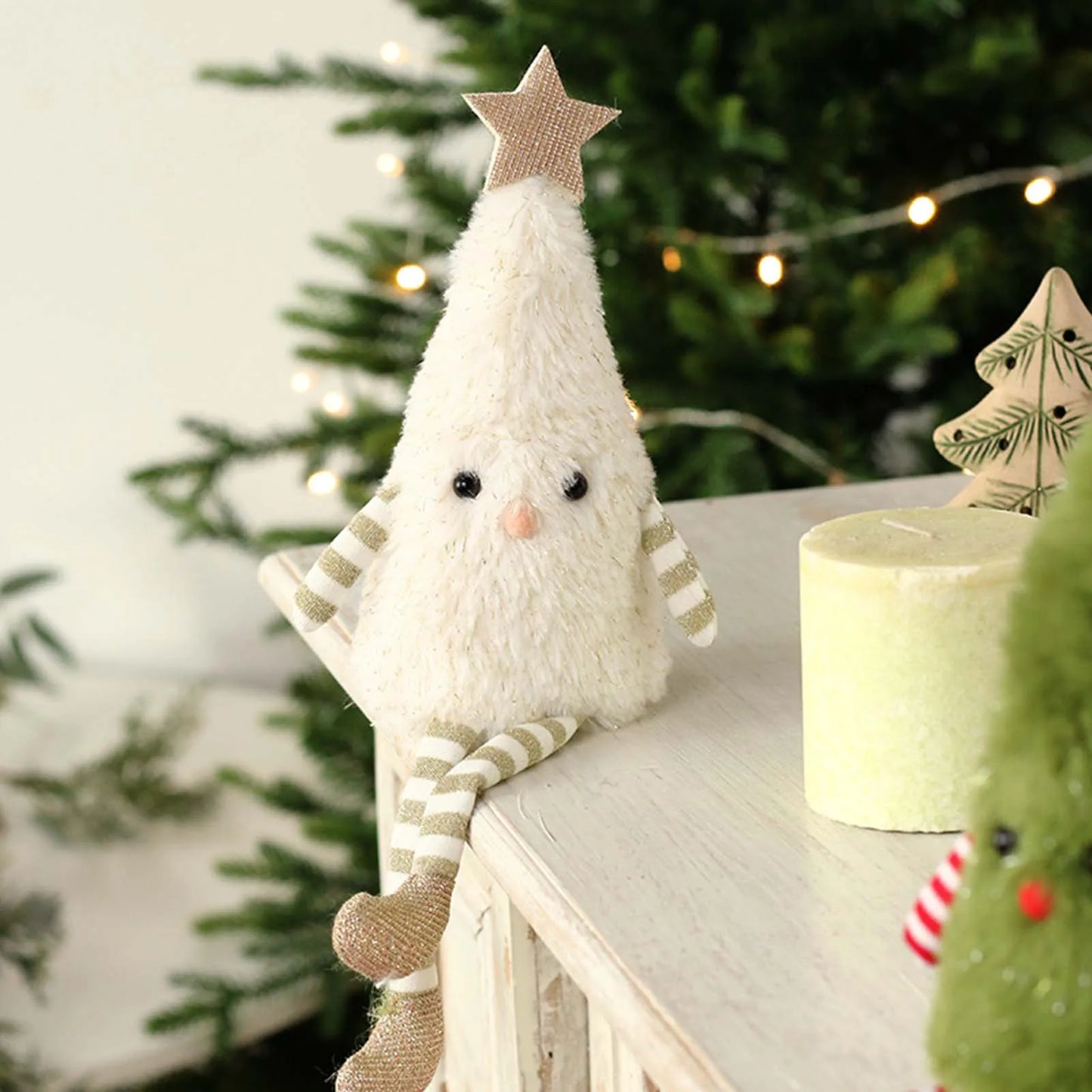 Christmas Tree Gnome Doll Dining Tabletop Figurines Home Decoration Suitable for Fireplace Shelf Window Peaceful Pleasures Health and Wellness