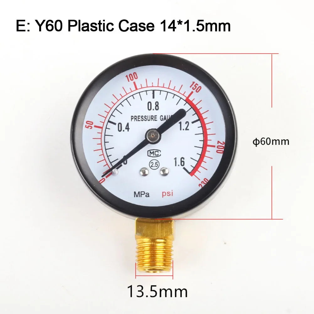 Y60 Pressure Gauge 0–230PSI G1/4 – Air, Water & Fluid