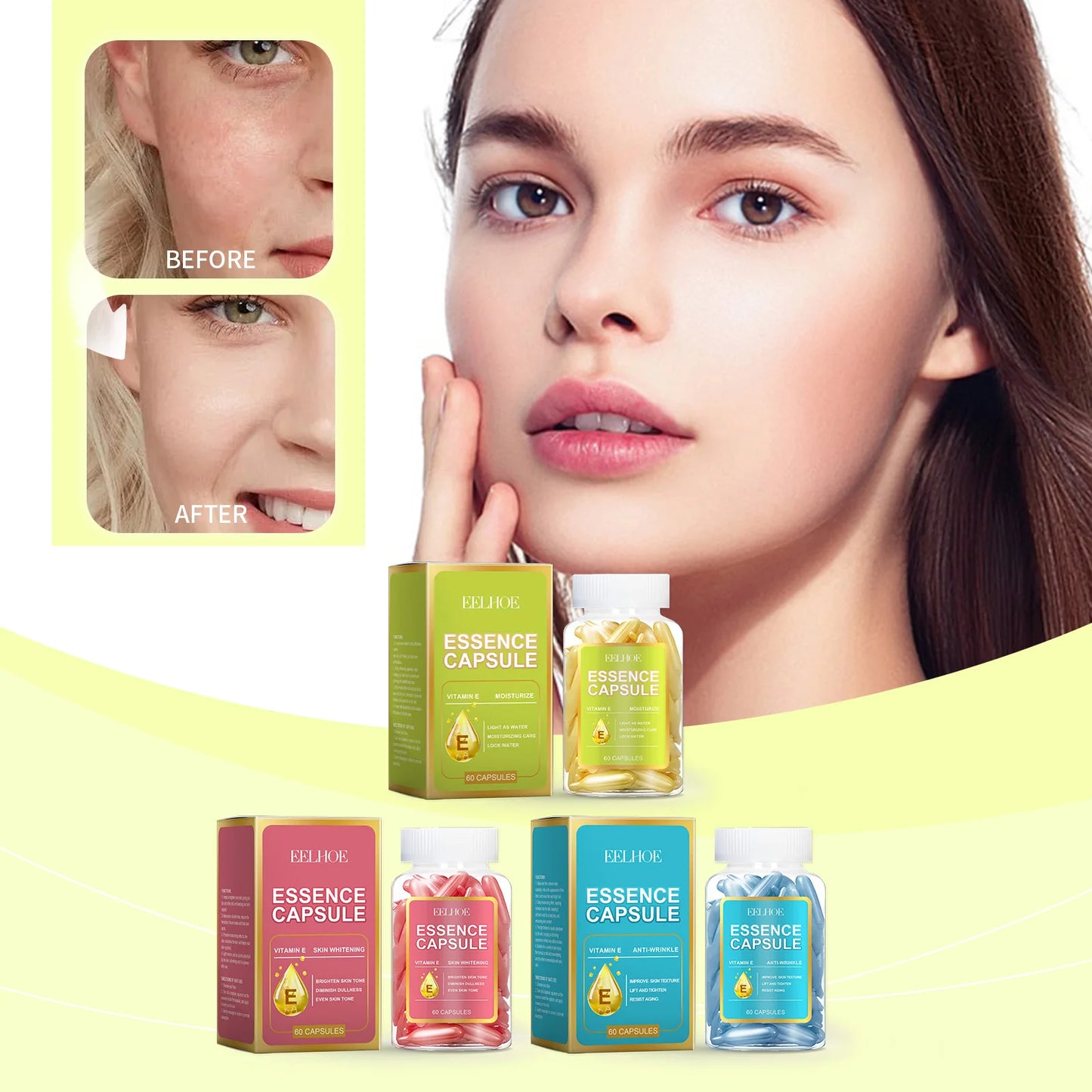 EELHOE Facial Capsule Essence – Vitamin E Moisturizing Serum 65g