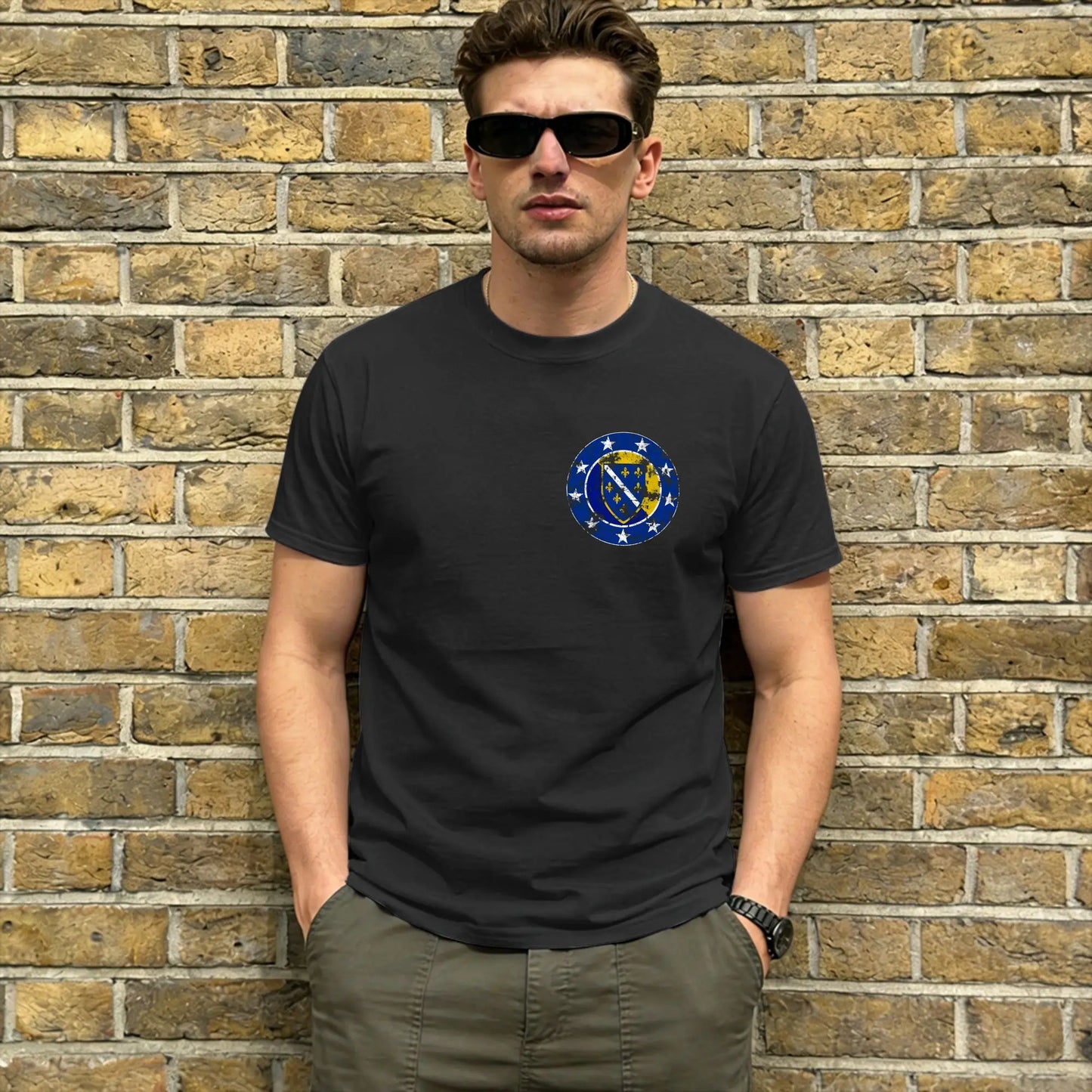 Bosnia & Herzegovina Flag Men's Vintage Cotton T-Shirt