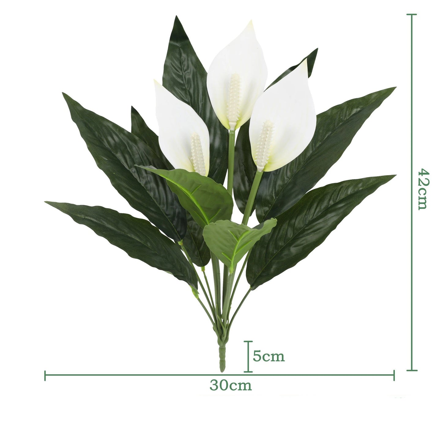 Yannew 4pcs UV Resistant Artificial Spathiphyllum Silk Flowers