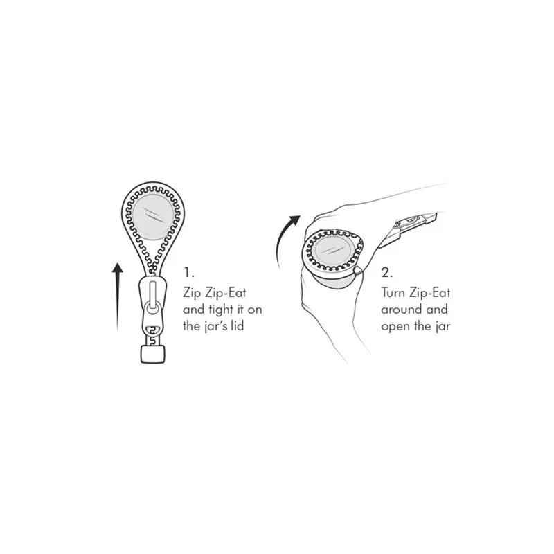 Zipper shape can opener household kitchen multifunctional durable silicone non-slip lid opener labor-saving jar opener canister Peaceful Pleasures Health and Wellness