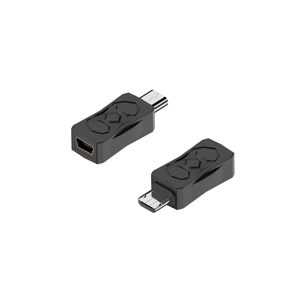 Mini USB 2.0 to Micro Type C Adapter Male To Female Charging Data Transmission 480Mbps Converter For Mobile Phone Camera Tablet Peaceful Pleasures Health and Wellness micro M-Mini usb F 2 PCS