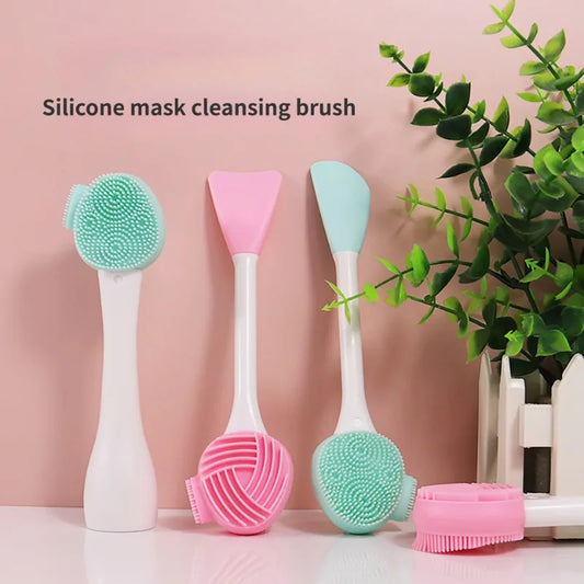 Silicone Facial Cleansing Brush & Mask Spatula | Multi-Head Facial Cleansing Brush Peaceful Pleasures Health and Wellness