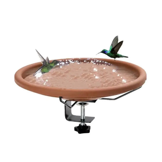 Deck Railing Bird Bath & Feeder – Adjustable Brown Plastic Deck Railing Bird Bath Oasis Select