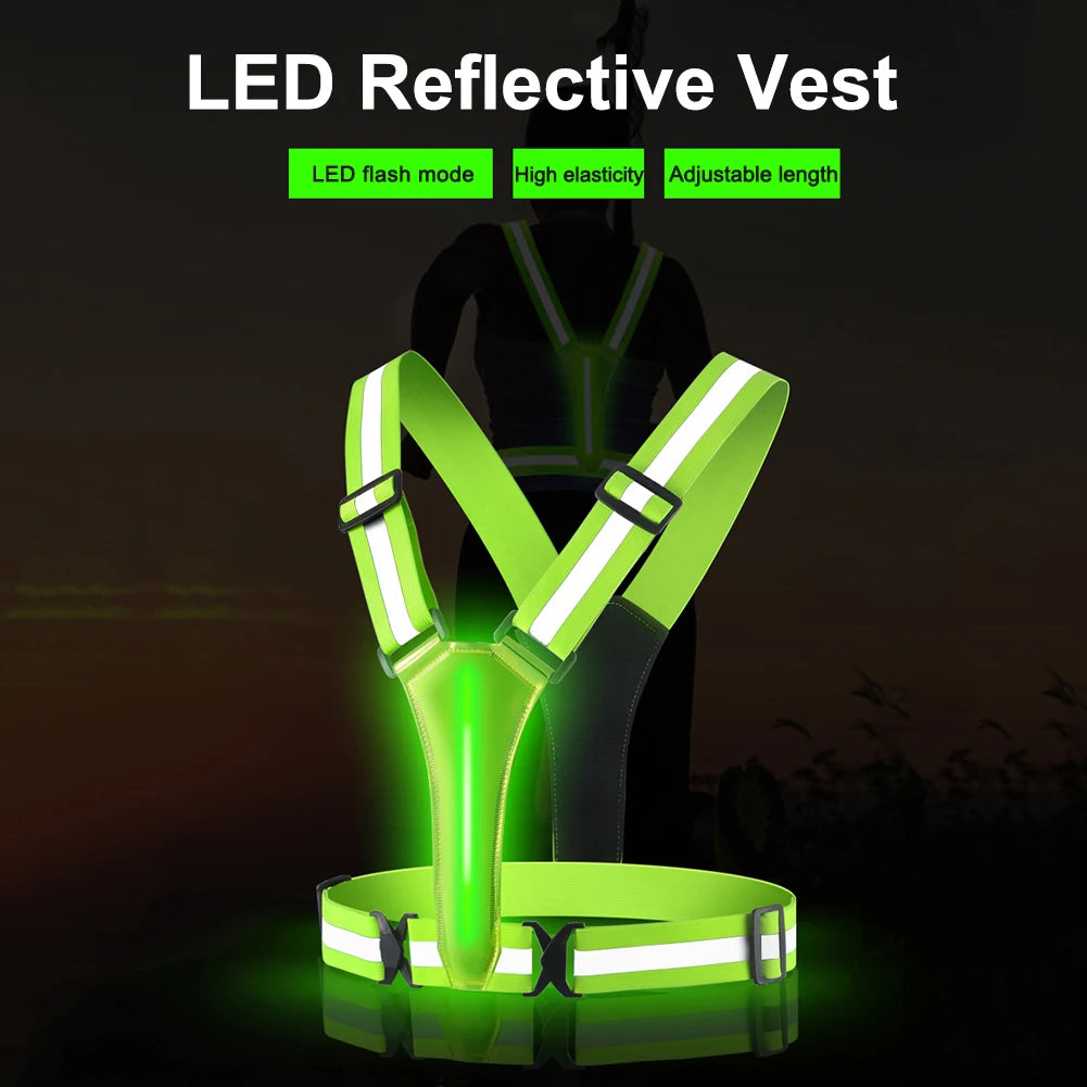 LED Reflective Running Vest – High Visibility Night Safety