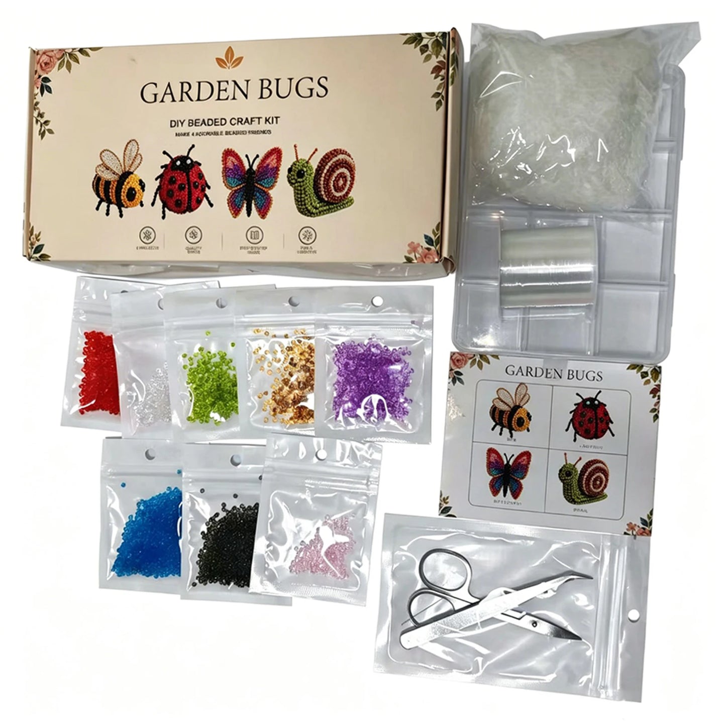 Handmade DIY Animal Bead Set,3D Beaded Animal Craft Kit,Bead Pet Keychain Making Kit,Rainy Day Indoor/Family Bonding Activities Peaceful Pleasures Health and Wellness D