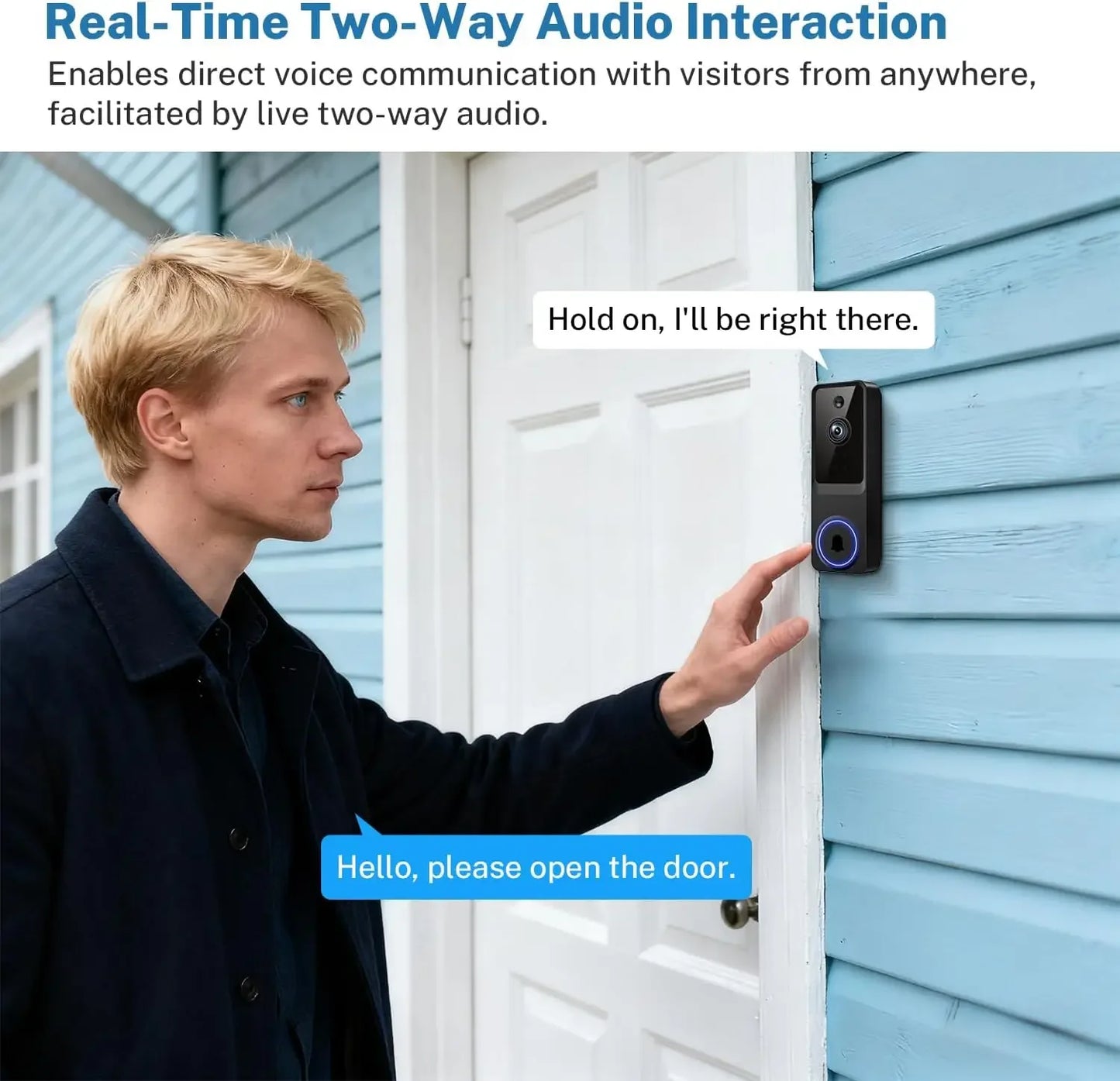 Wireless Video Doorbell Camera with Cloud Storage, Night Vision, Real-Time Alerts for Home Security Peaceful Pleasures Health and Wellness