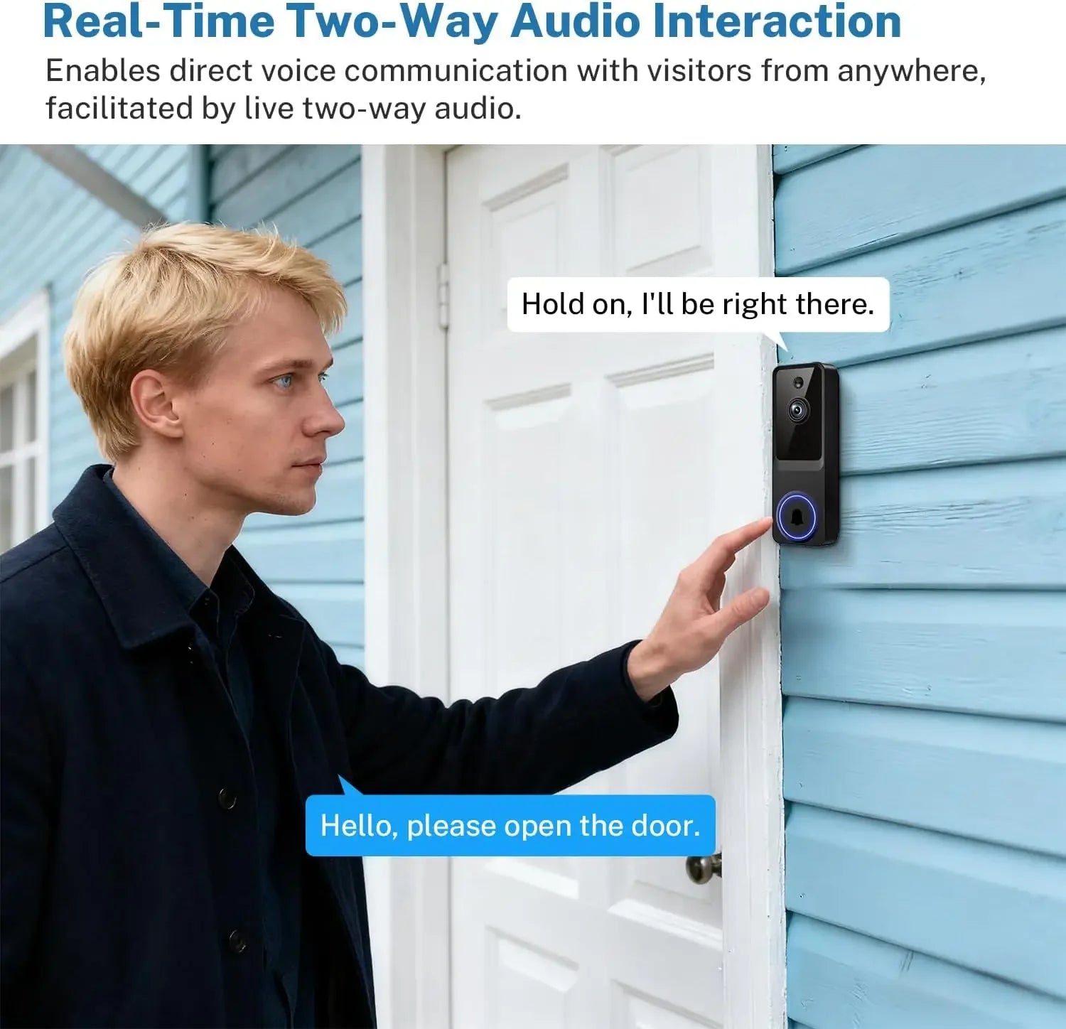 Wireless Video Doorbell Camera with Cloud Storage, Night Vision, Real-Time Alerts for Home Security Peaceful Pleasures Health and Wellness