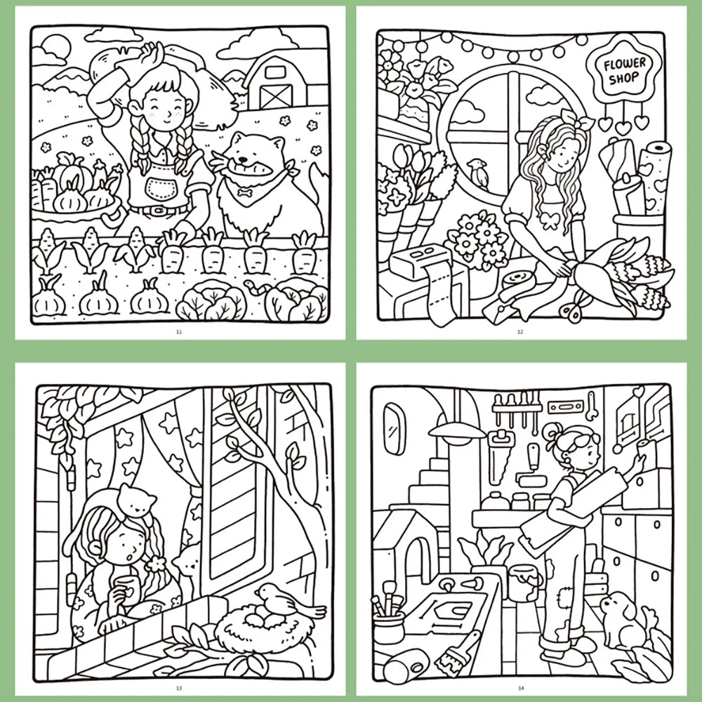 Cute Drawing Book Character Graffiti Painting Student Stress Relief