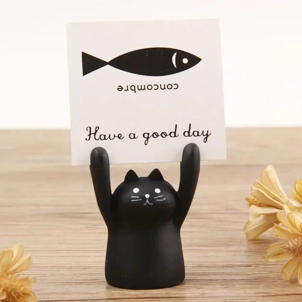 Kawaii Messege Desktop Memo Clip Holder Resin Panda Hand Raising Card Clip Picture Display Stand Photo Stander Clip Rome Peaceful Pleasures Health and Wellness 6