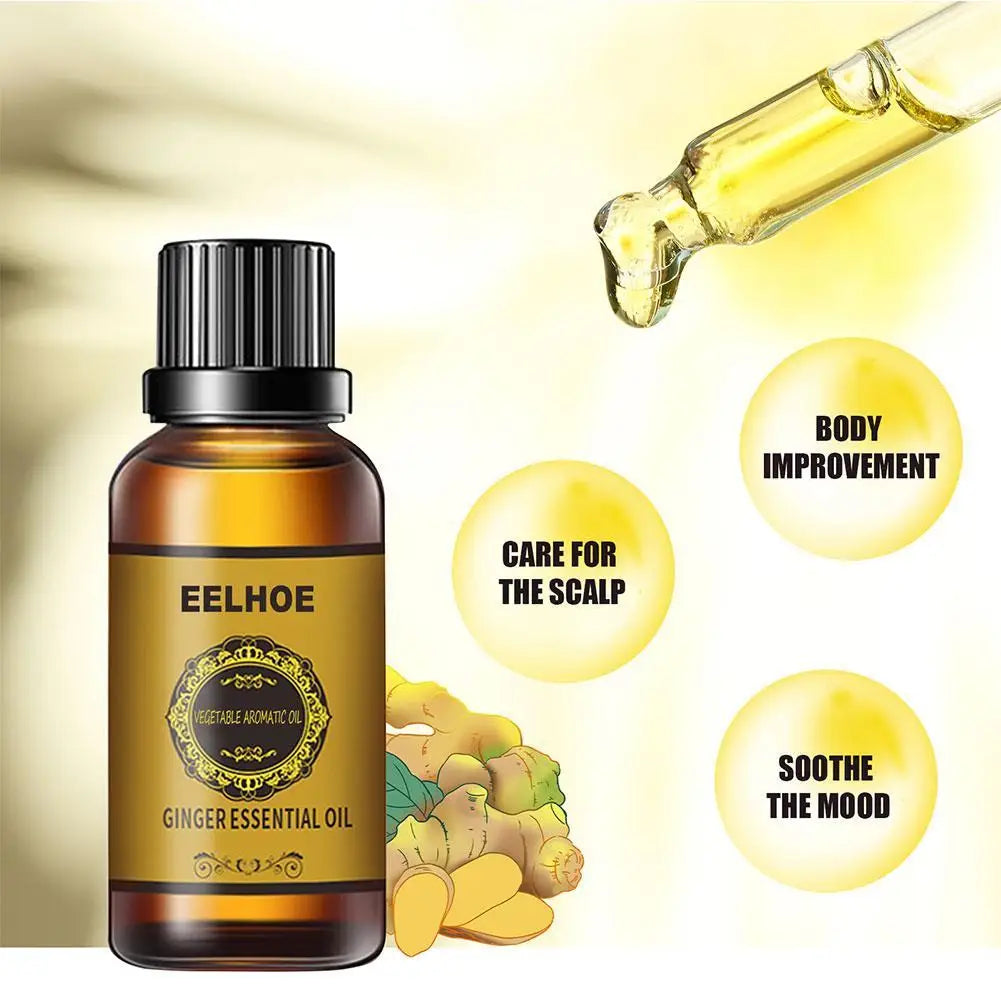 EELHOE Ginger Essential Oil – Slimming & Lymphatic Drainage Massage Oil Essential Oil Peaceful Pleasures Health and Wellness
