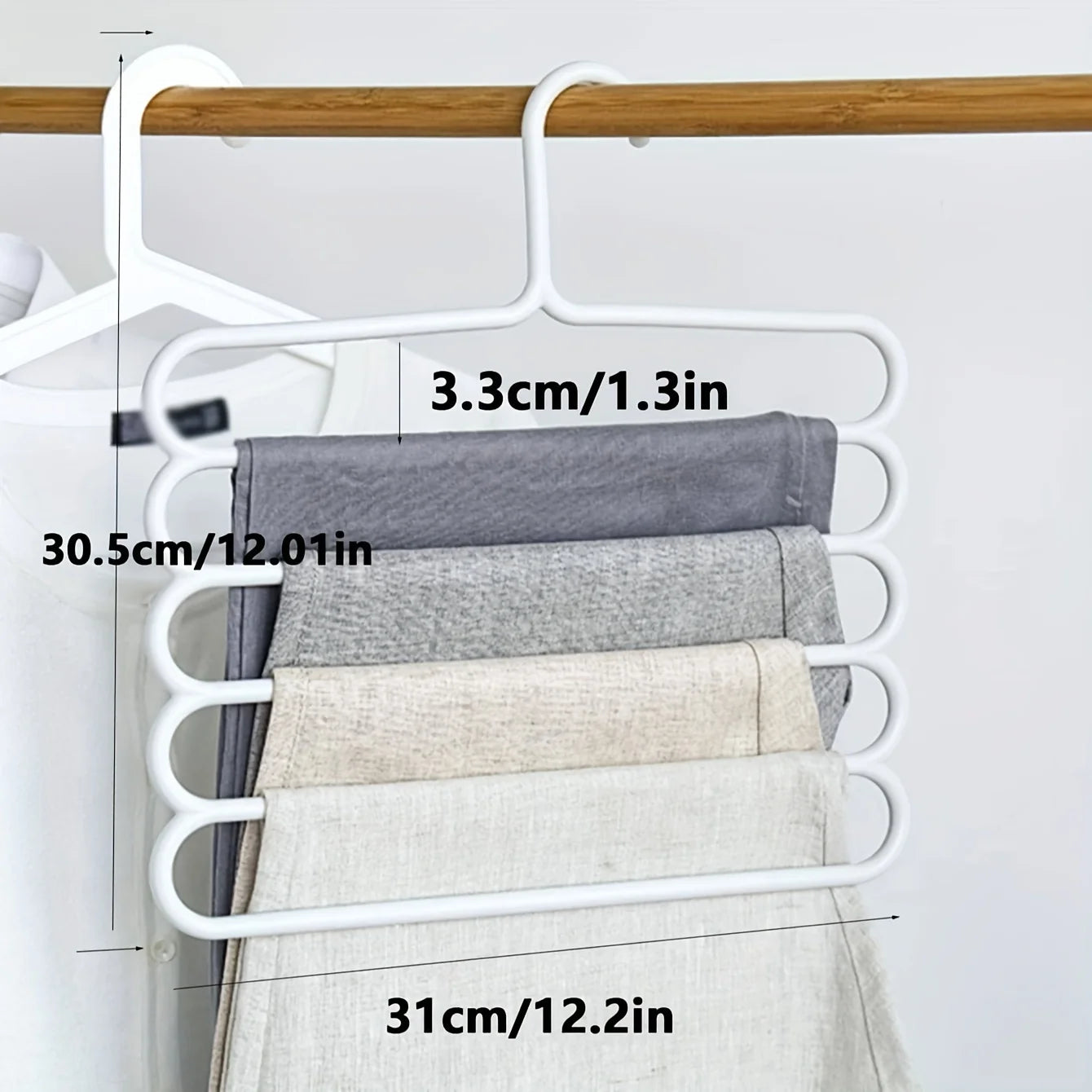 Multi-Layer Pants Rack - Space-Saving, Anti-Slip, and Adjustable Design for Organizing Clothes, Scarves, and Accessories hangers Peaceful Pleasures Health and Wellness