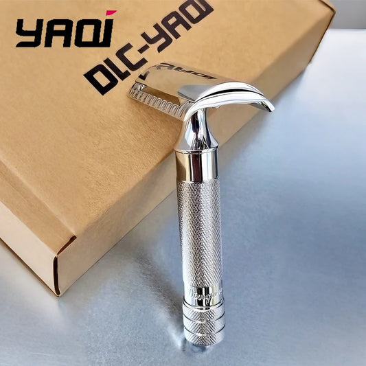 2026 Yaqi Diagonal Slant Safety Razor Stainless Steel Lightweight Portable 0.35mm Blade Gap for Smooth Shaving Experience Peaceful Pleasures Health and Wellness