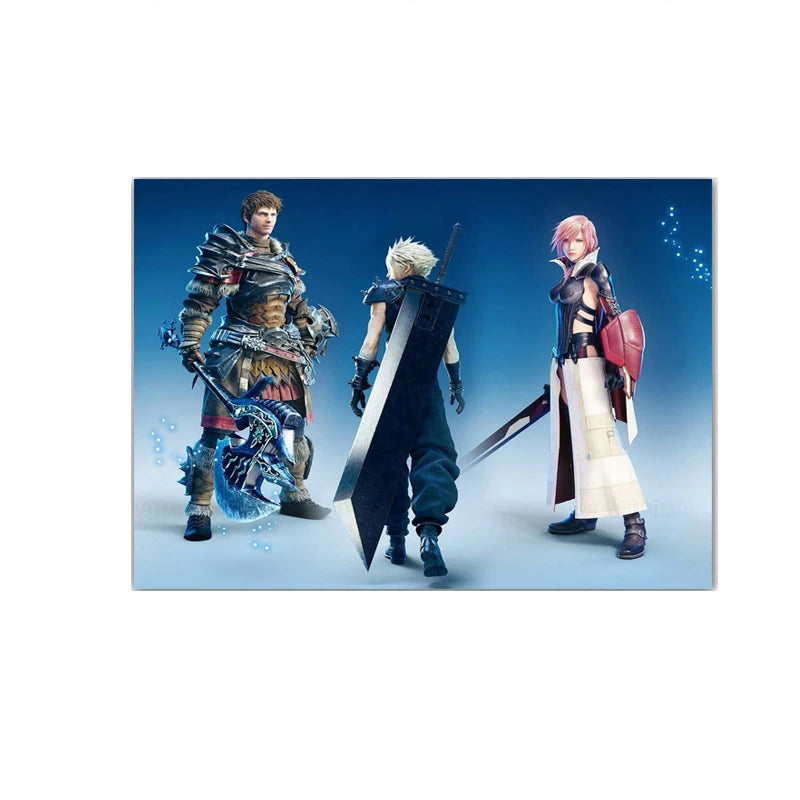 Wall Art Canvas Final Fantasy X Tidus and Yuna Poster Painting For Living Room Picture Printed Child Bedroom Home Decor Frame Peaceful Pleasures Health and Wellness 04 20x30cm Unframed