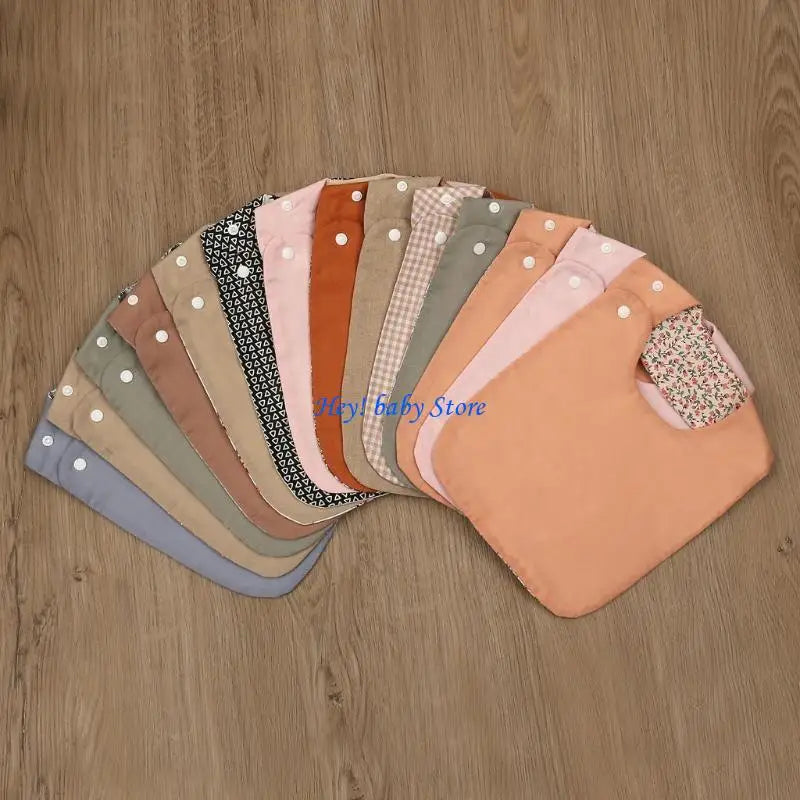 Floral Vintage Double-Sided Cotton Baby Bib for Newborns