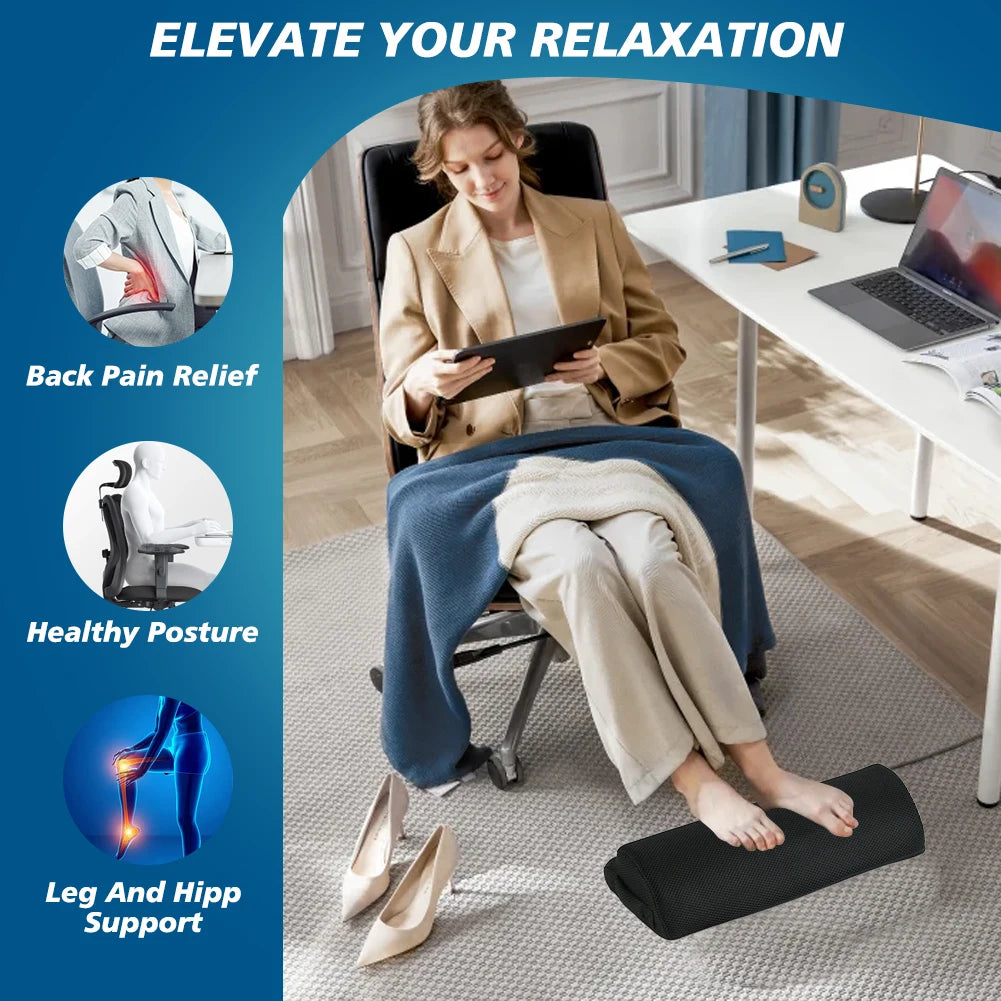 Memory Foam Office Foot Stool & Under Desk Footrest Leg Elevation Pillow for Gaming & Home Office Peaceful Pleasures Health and Wellness