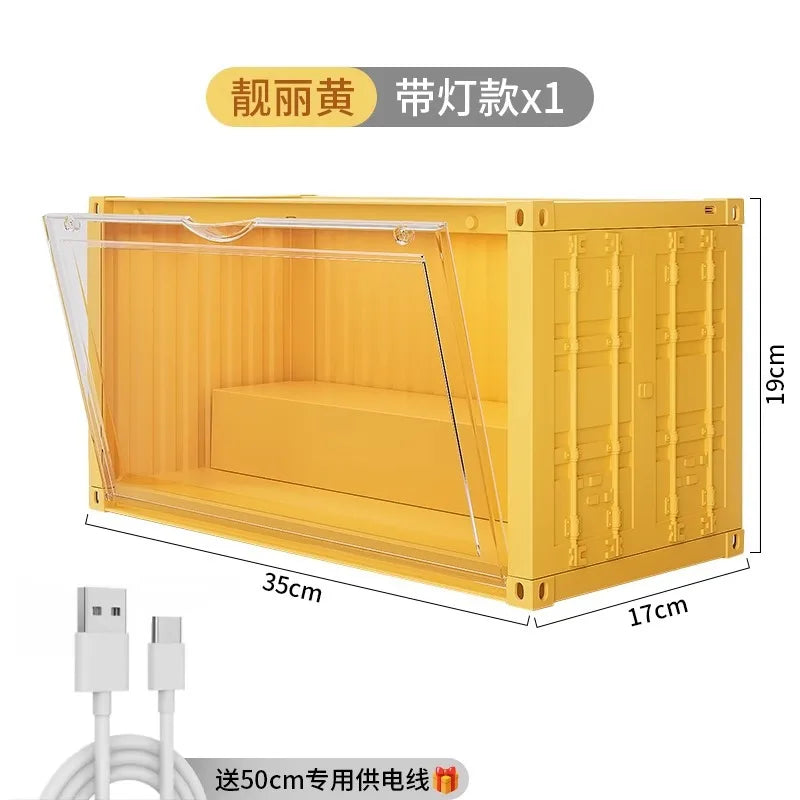 Sound-Activated LED Doll Display Box 35x17x19cm | Storage Case