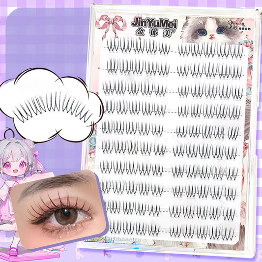 Idol Manga False Eyelashes Korean Style Girl's Group Eyelash Extension U-shaped Natural Enlarge Your Eyes Large Capacity Lashes Peaceful Pleasures Health and Wellness