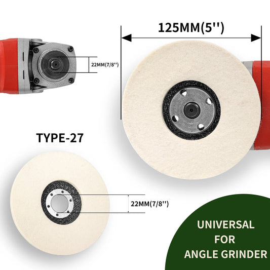 115 Wool Polishing Wheel Buffing Pads Angle Grinder Felt Disc Metal Peaceful Pleasures Health and Wellness