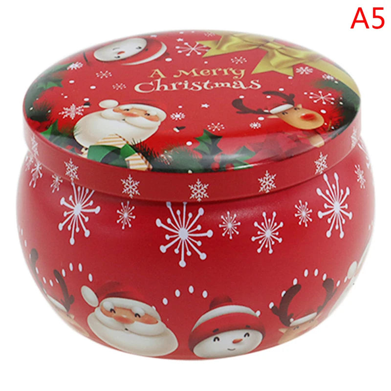 Christmas Scented Candle Tin Jar | Portable Soy Wax Gift