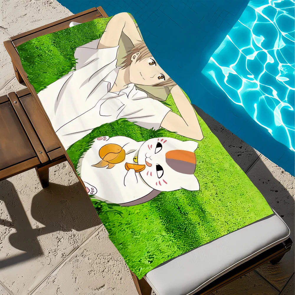 Natsume Yuujinchou Anime Cat Quick-Dry Beach Towel | 11 Sizes Anime Beach Towel Peaceful Pleasures Health and Wellness z10 STJ150x180CM