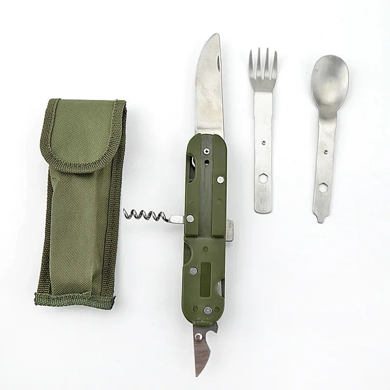 Folding Camping Cutlery Set – Stainless Steel Knife Fork Spoon Camping Cutlery Set Peaceful Pleasures Health and Wellness