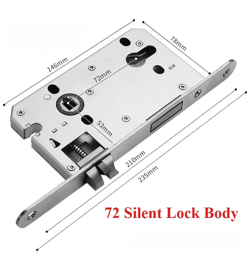 Retro Wooden Door Handle Lock | Silent Magnetic Split Lock