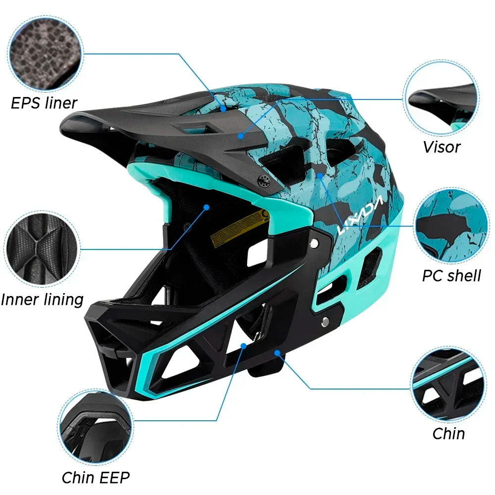 Mountain Bike Safety Cycling Gear Full Face MTB Helmet Downhill