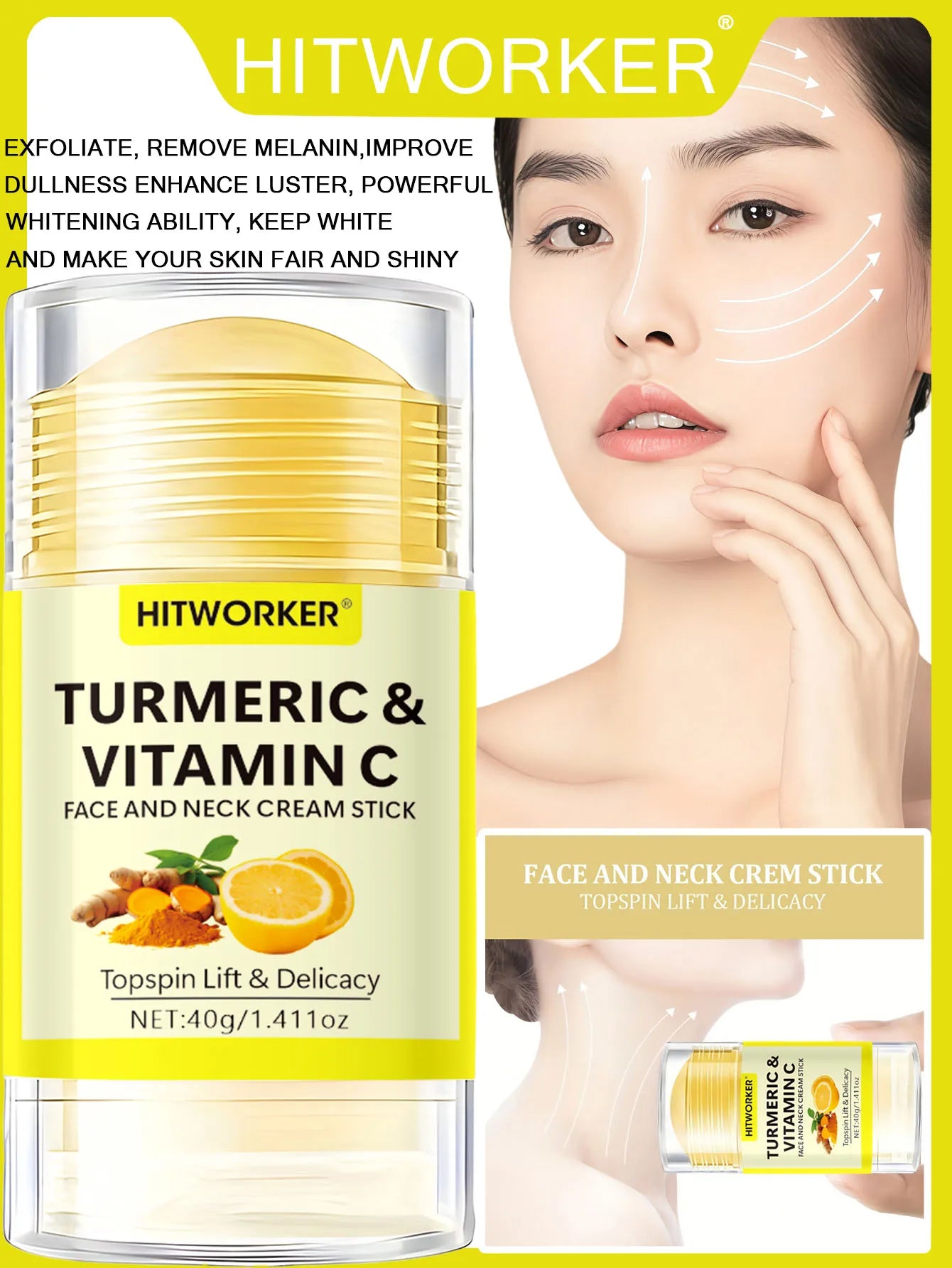 Turmeric Vitamin C Face & Neck Cream Stick | Skin Brightening