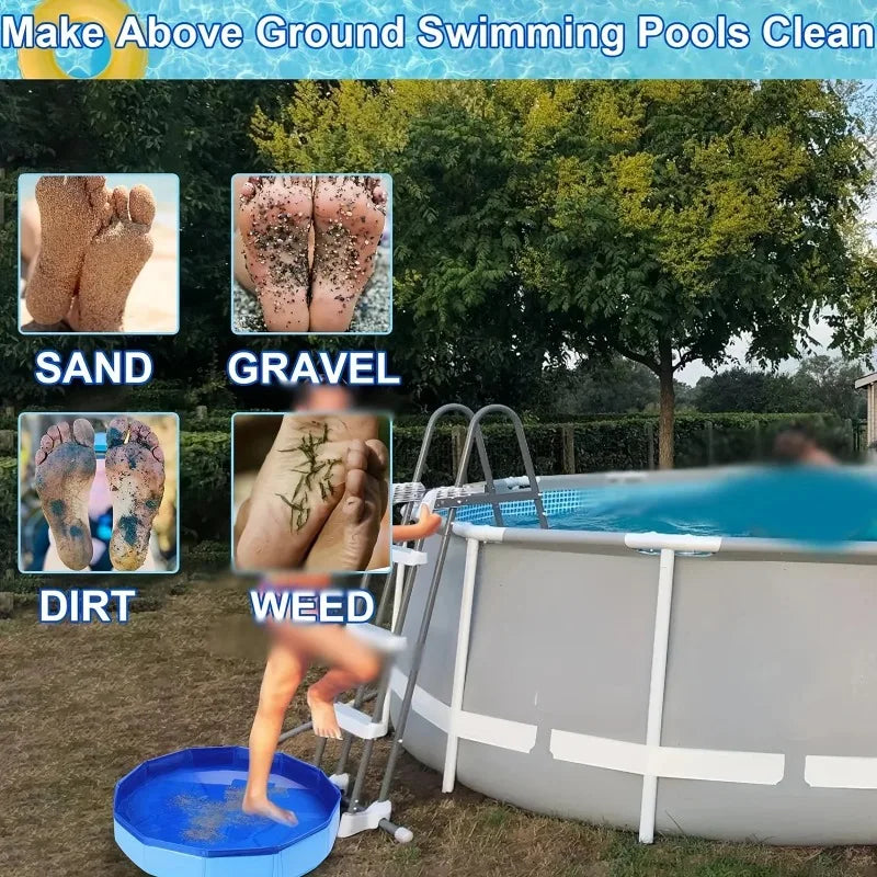 Portable Folding Foot Bath Bucket | Pool Entrance Accessory Pool Foot Bath Bucket Peaceful Pleasures Health and Wellness