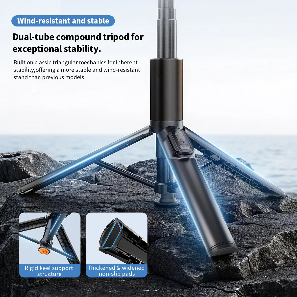 1.7M Portable Selfie Stick Tripod with Auto-Open Mechanism, Bluetooth Remote Control, Extendable Phone Holder for iPhone Android Peaceful Pleasures Health and Wellness