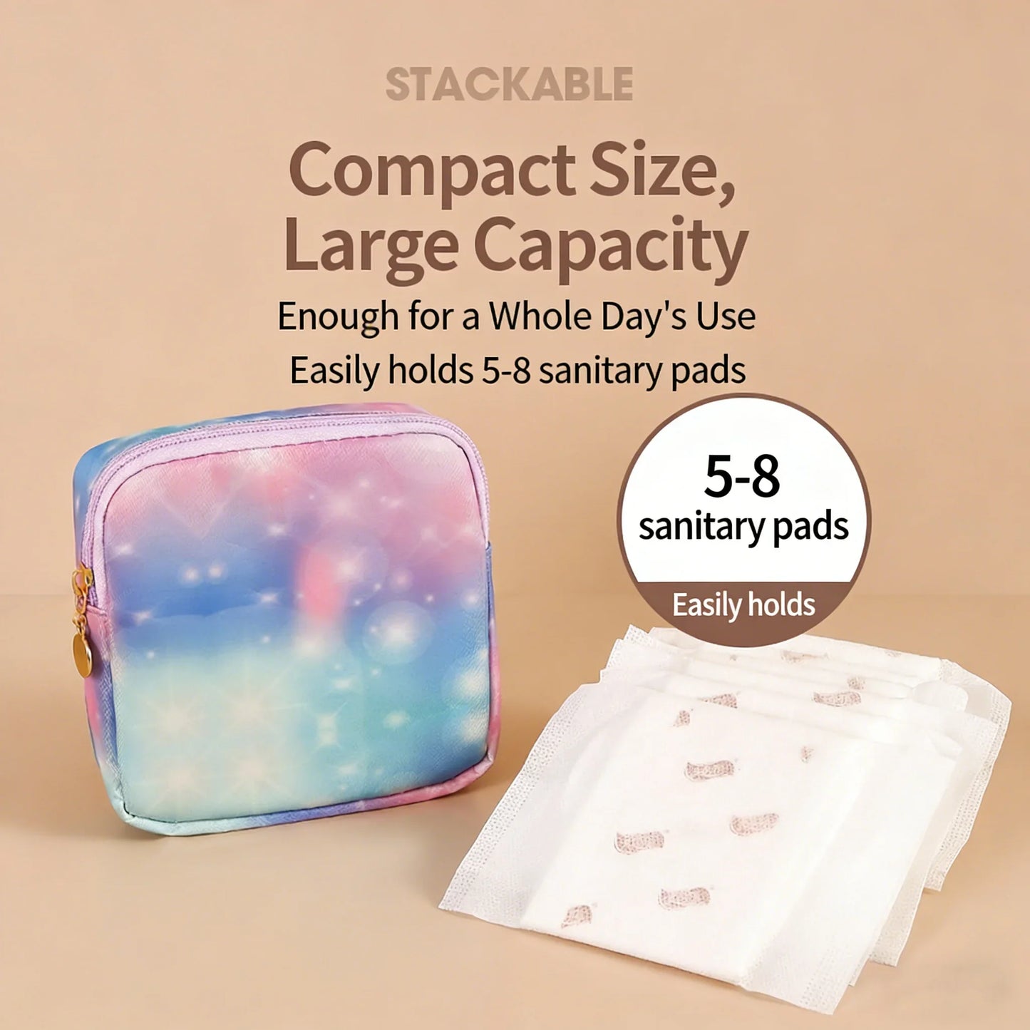 Gradient Waterproof Pouch for Pads, Tampons & Cosmetics