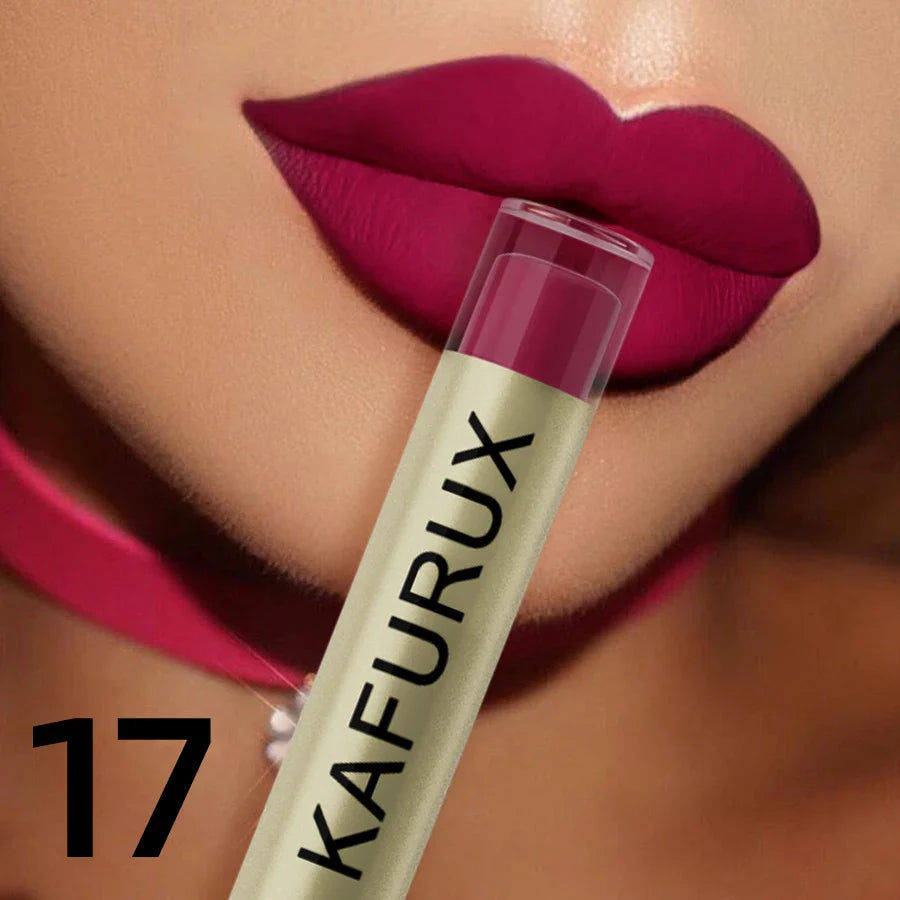 KAFURUX 20-Color Velvet Matte Liquid Lipstick – Waterproof
