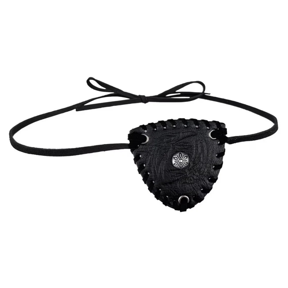 Vintage Pirate Leather Eye Patch Waist Accessory Retro Rivet Eyepatch