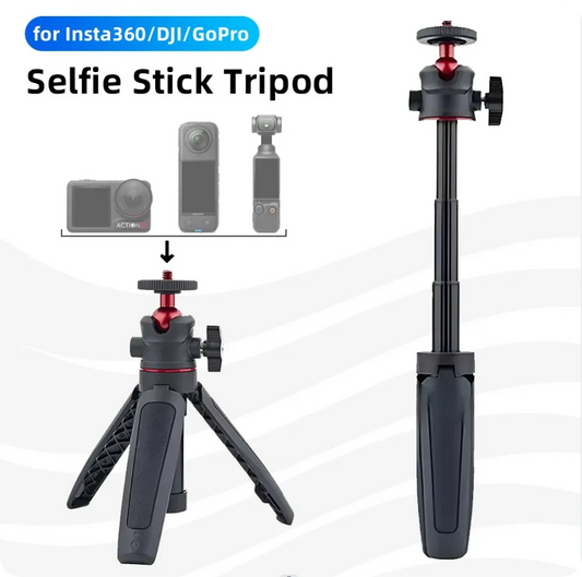 2-in-1 Selfie Stick Tripod for GoPro, Insta360, DJI & Phone Camera Tripod Mount Oasis Select