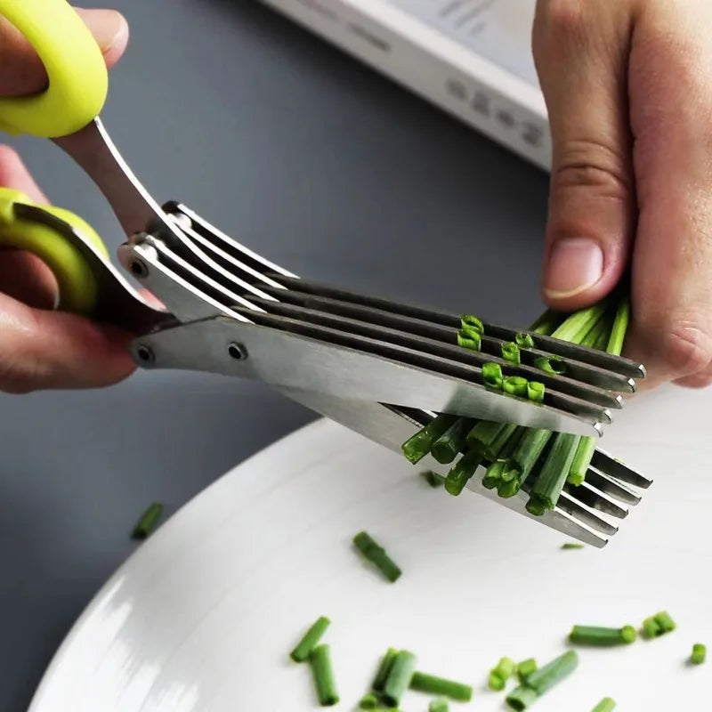 Multi-Layer Stainless Steel Herb & Vegetable Scissors Cutter