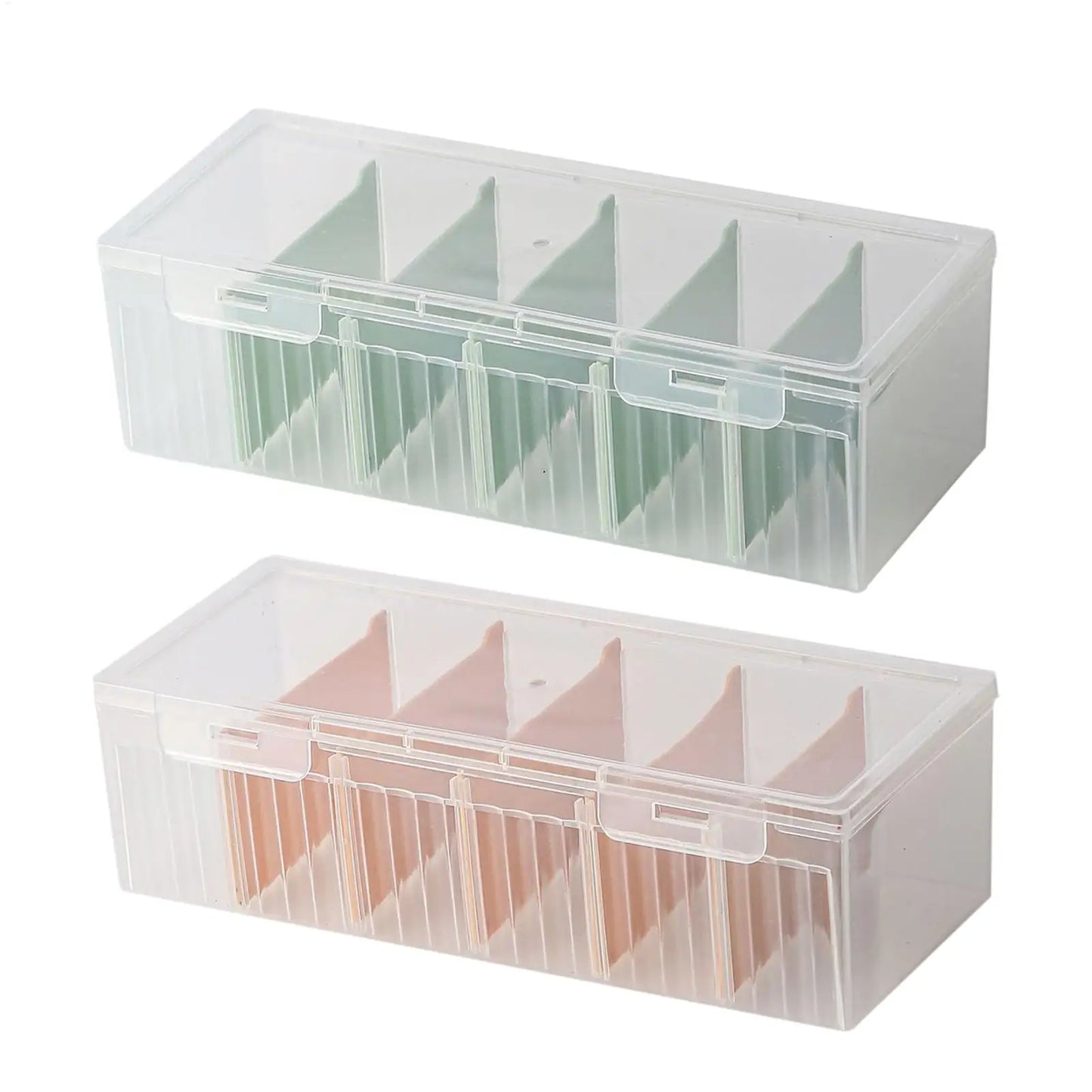 Clear Plastic Card Storage Box with Adjustable Dividers