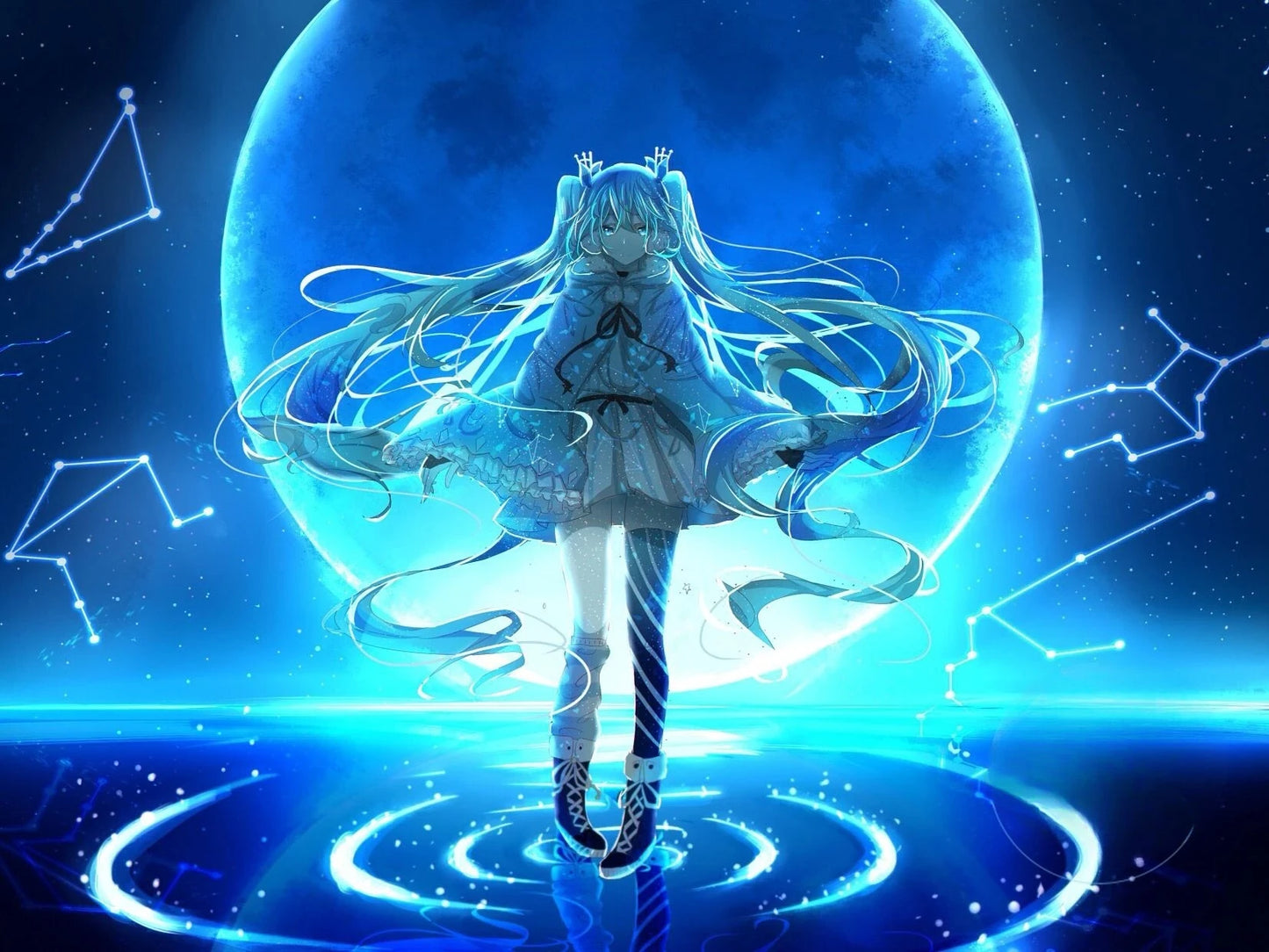 Amine H-Hatsunes-M-Miku Girls Poster Hatsune Miku art decoration Wall Art Sticker For Bar Living Room Decor Gift Peaceful Pleasures Health and Wellness 13-1PC 40x60cm