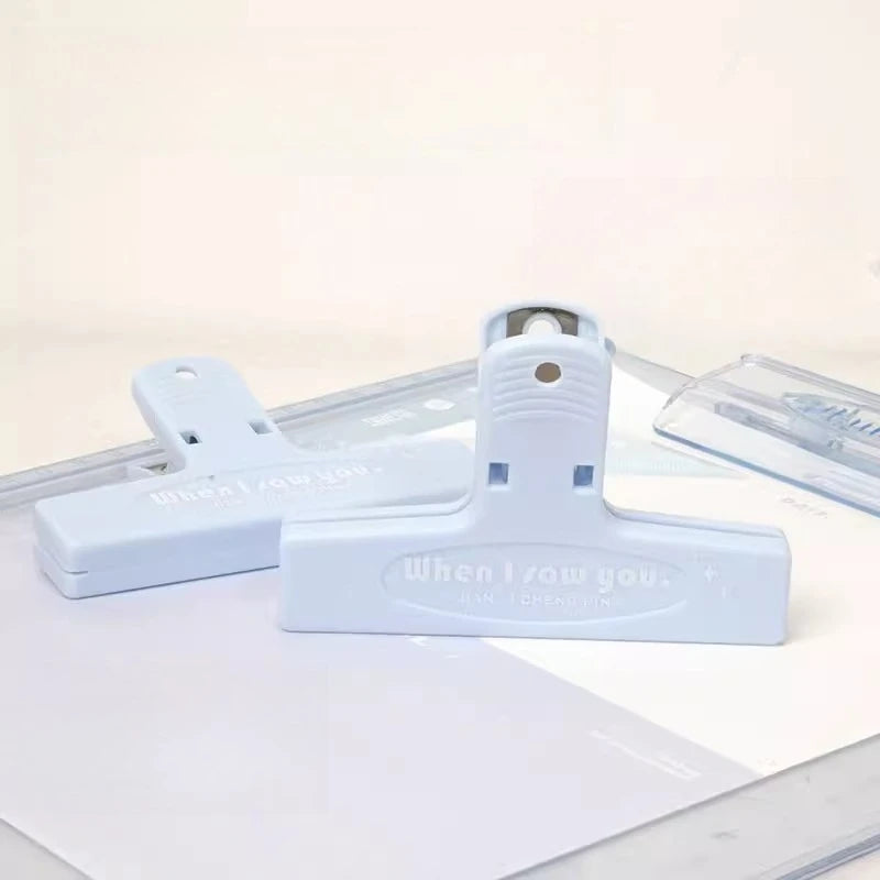 Ins Style High Aesthetic Retro Color Stationery Clip Non Magnetic High End Long Tail Clip Student Plastic Clip Letter Versatile Peaceful Pleasures Health and Wellness