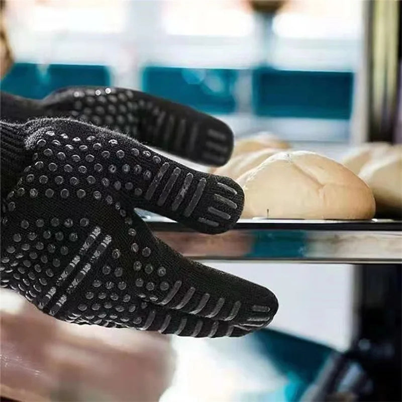 Heat Resistant BBQ Gloves Up to 932℉ Fireproof Oven Mitts with Anti Slip Grip for Grilling Baking Cooking Kitchen Safety Peaceful Pleasures Health and Wellness