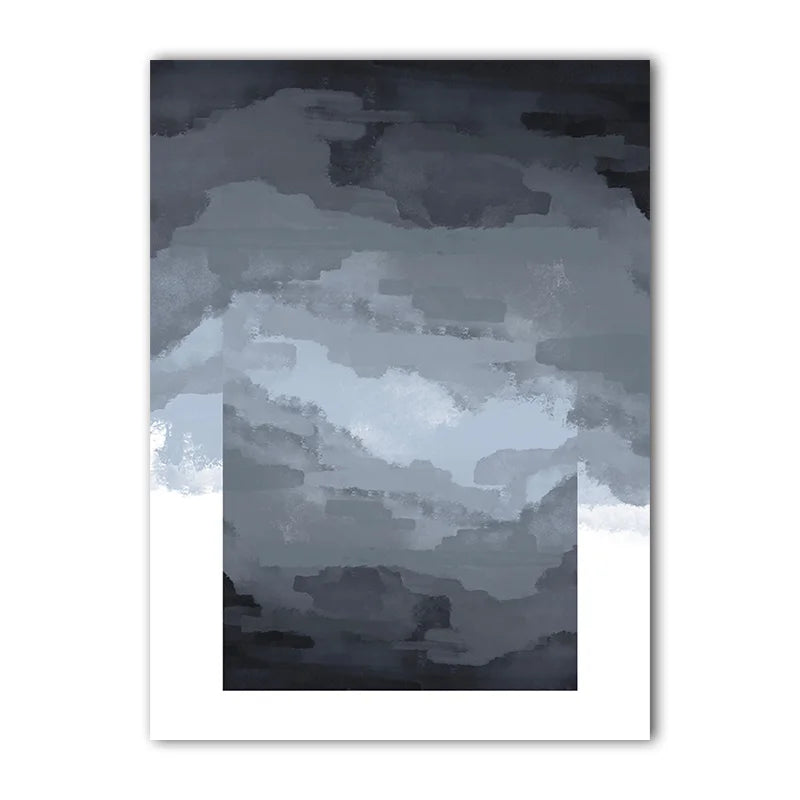 Abstract Black White Grey Canvas Wall Art | Modern Ink Poster Canvas Wall Art Peaceful Pleasures Health and Wellness 02 15x20cm No Frame China Mainland