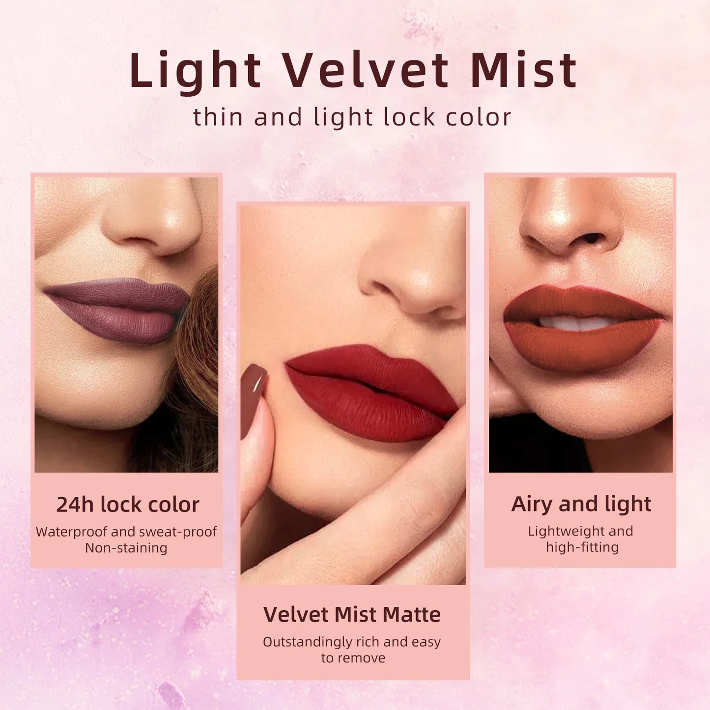 QIBEST 12pcs/set Constellations Liquid Lipstick Velvet Lipgloss Set Matte Waterproof Non-Stick Cup Lipstick Makeup Cosmetic Nude Peaceful Pleasures Health and Wellness
